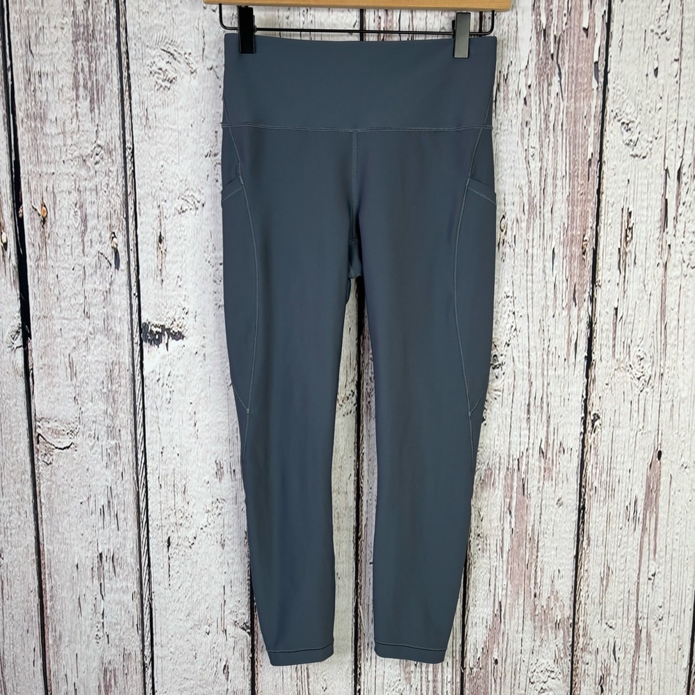 Athleta Interval Stash 7/8 Tight Size Small Slate Gray High Rise‎ Stash Pockets